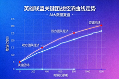 AI大数据复盘文章配图：英雄联盟关键团战经济曲线走势可视化图表